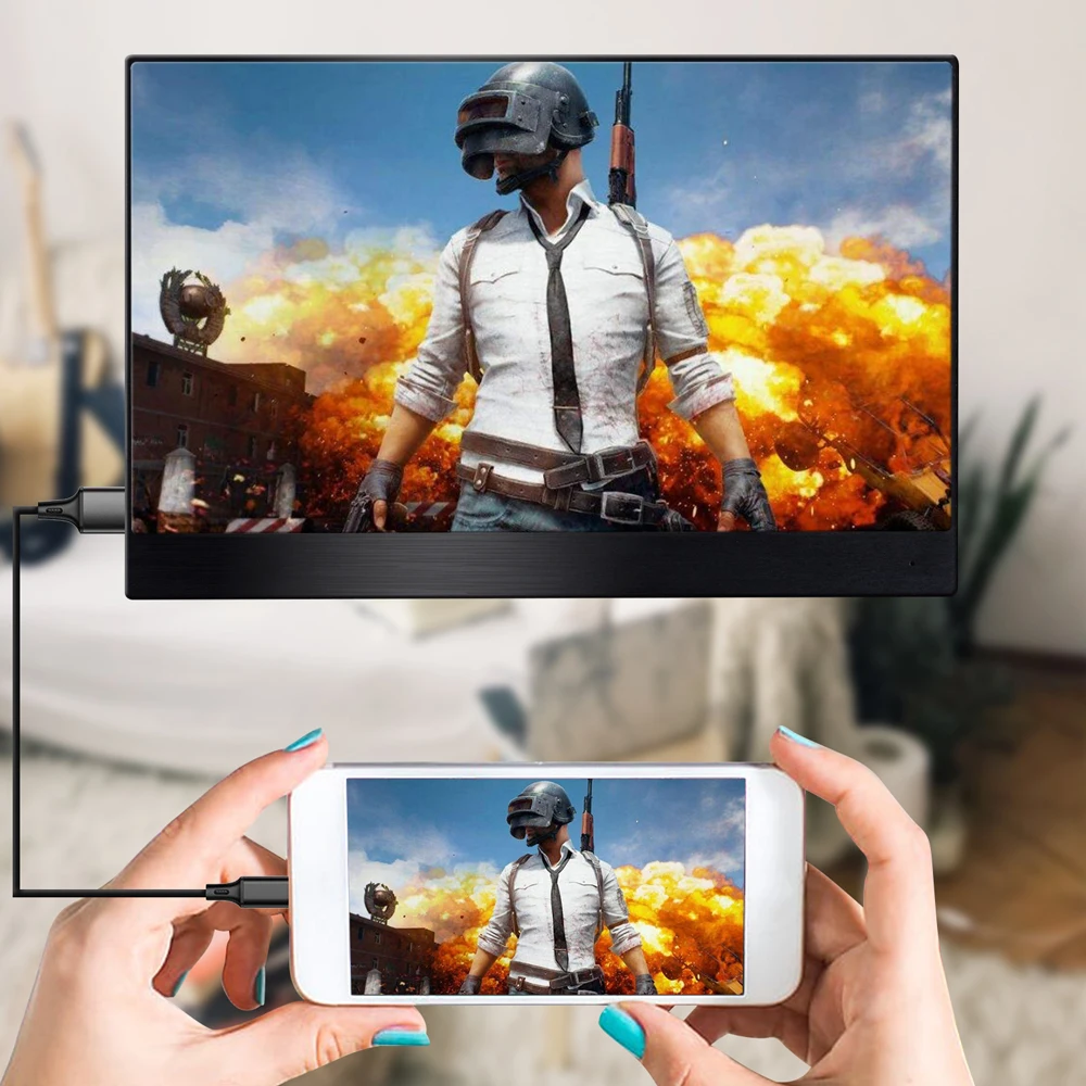 Портативный 15 6 дюймовый монитор 1080P для телефона ноутбука XBOX Switch и PS4 LED LCD игровой