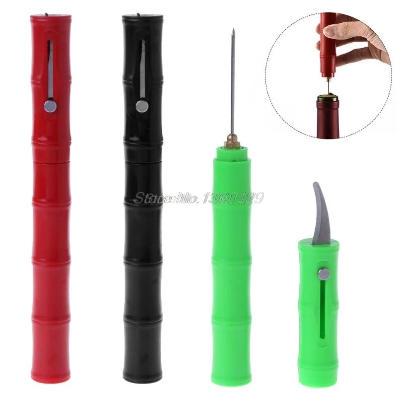 

Plastic Pneumatic Red Wine Bottle Opener Easy Air Pump Pressure Corkscrew Tool