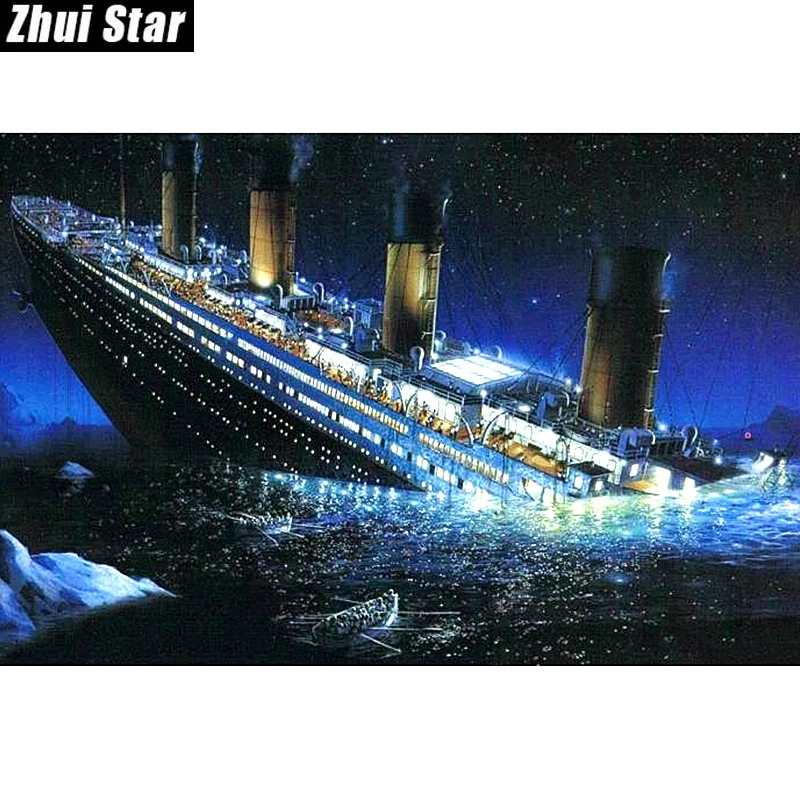 

Zhui Star Full Square Drill 5D DIY Diamond Painting "Titanic" 3D Embroidery set Cross Stitch Mosaic Decor gift VIP