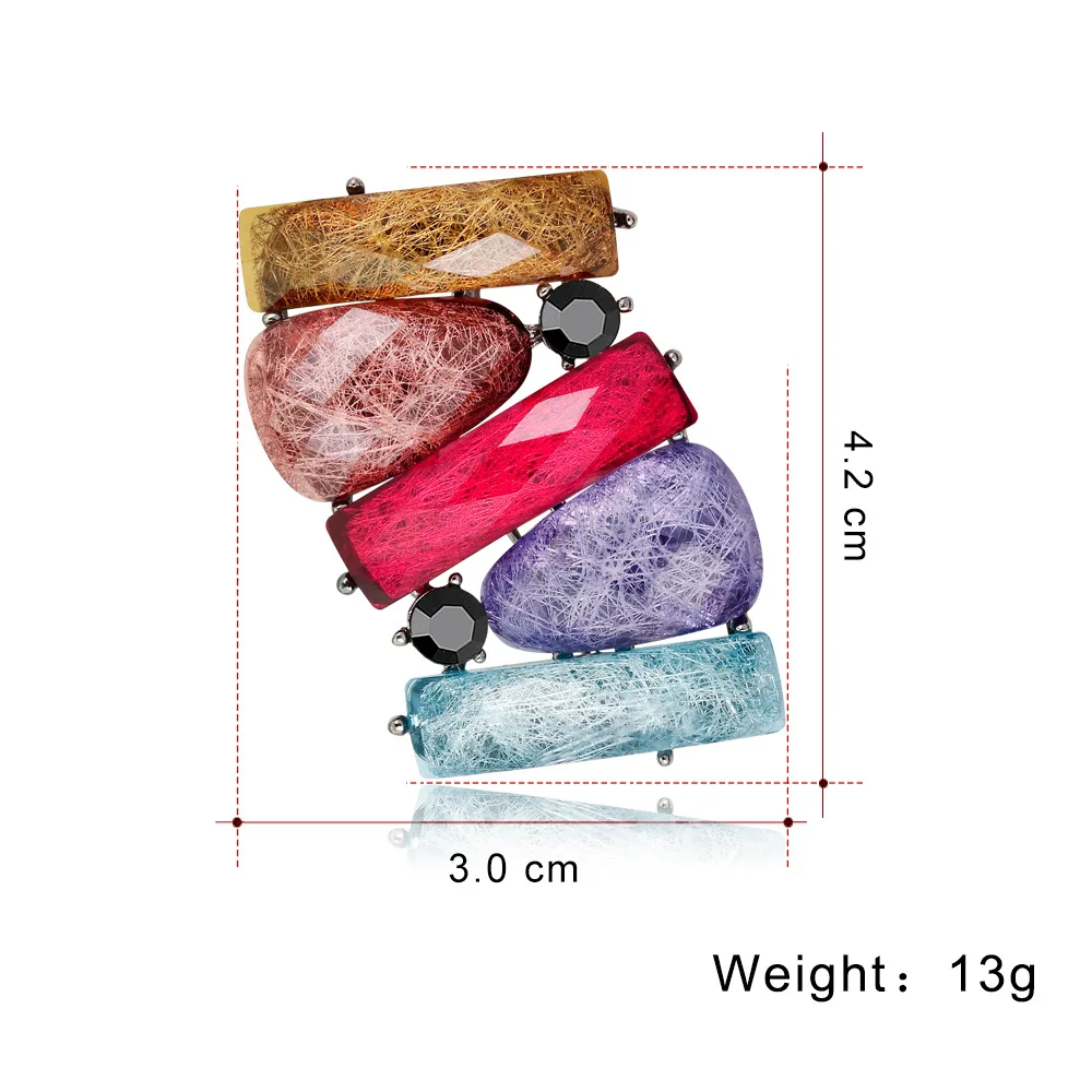 JUJIE модные милые полимерные брошки для женщин винтажные разноцветные геометрические стразы, Мужская брошь на булавке, ювелирные аксессуары