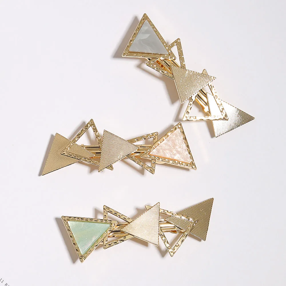 

1Pc Woman Geometric Hair Clip Acetic Acid Plate Hair Clip With Alloy Semi-Clip Hair Clip Barrettes Hair Accessories