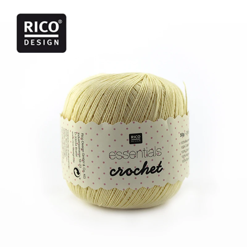 1*50 г мяч Rico ESSENTIALS вязание крючком 100% хлопок пряжа ручного вязания кружева вес |