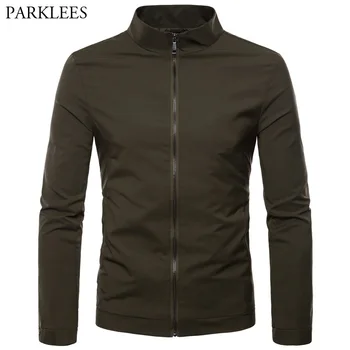 

2018 New Casual Stand Collar Jacket Spring Autumn Coat Men Thin Slim Fit Bomber Jackets For Male Brand Clothing Chaquetas Hombre
