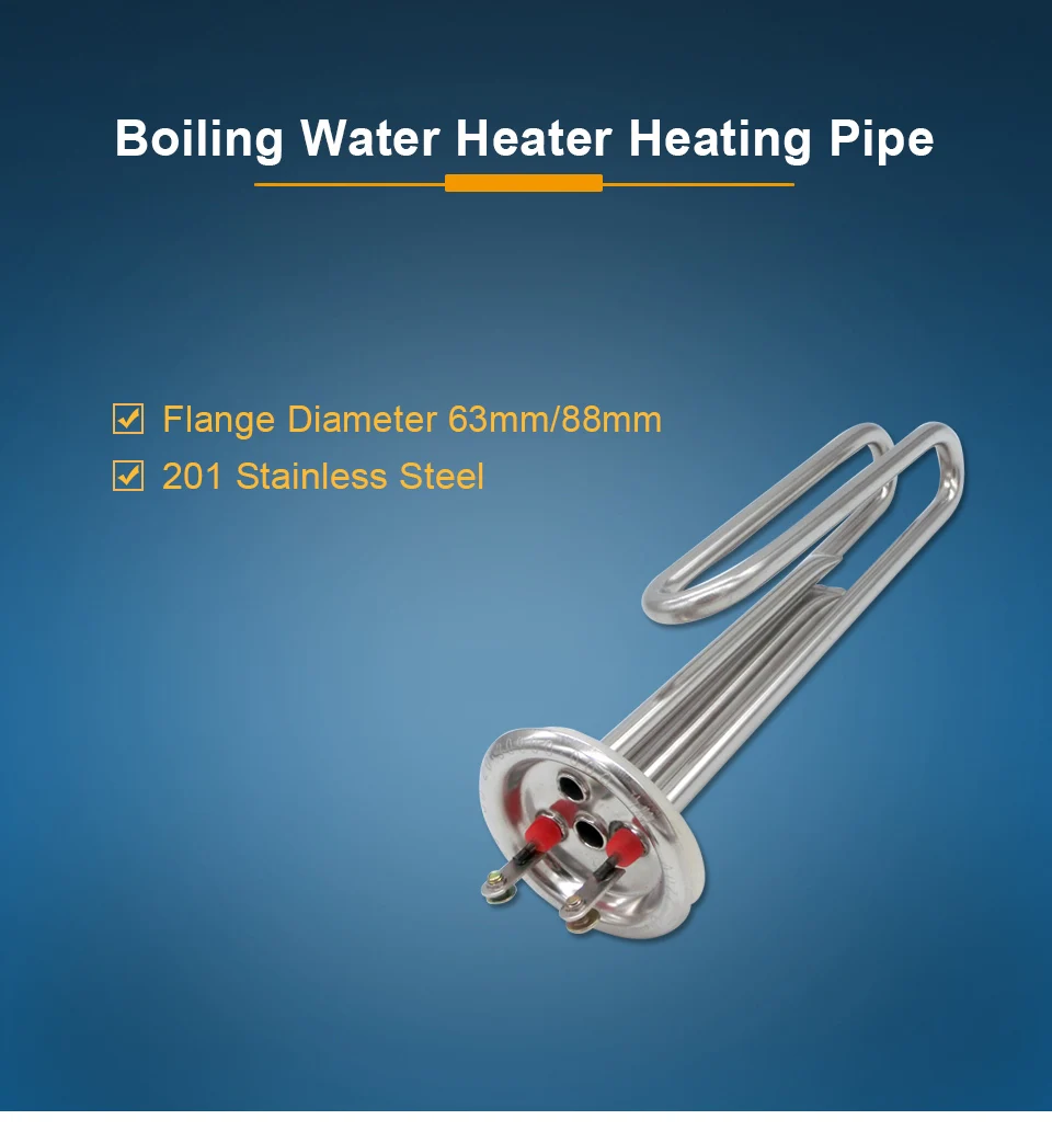 LJXH нагревательный элемент для воды, 201 нагреватели из нержавеющей стали, 3 кВт водонагреватель, фланец/диск 63 мм/88 мм, диаметр трубки. 8 мм/10 мм