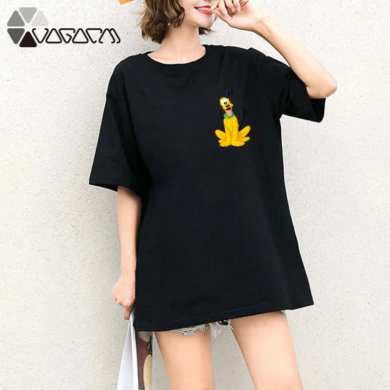 

2019 Summer Clothing Women Goofy Casual Funny Dog Mouse Cartoon Tops Tshirt Short Sleeve Tees Plus Size T Shirts Goof Dog Mouse