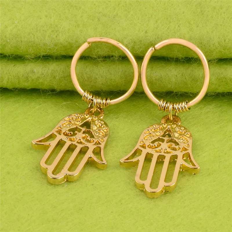 

HOT Sales 2017 New Arrival Hamsa Cartilage Earring Hoop Tiny Fatima Hand Cartilage Piercing Earrings