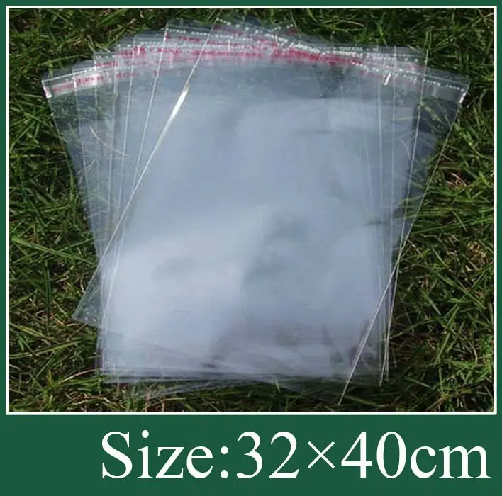 100x прозрачный самоклеющийся пластиковый пакет 32x40 см opp мешок/поли мешок