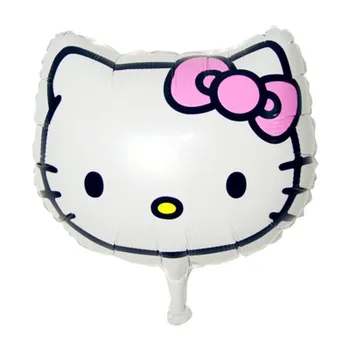 

KUWANLE 50pcs/lot Hello Kitty Head Foil Helium Balloons Cartoon KT Cat Ballons Wedding Birthday Party Supplies Decoration Globos