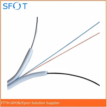 

FTTH Fiber Drop cable, 2-Core, White color, Indoor Use, with 2 steels, 2000M/Roll