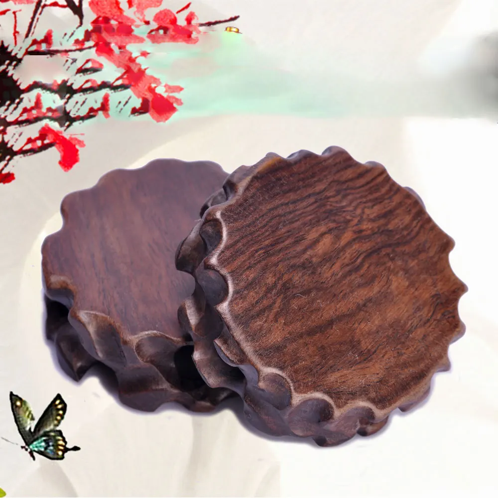 

Wood Round Wooden Tray Teapot Stone Vase Flower Pot Base