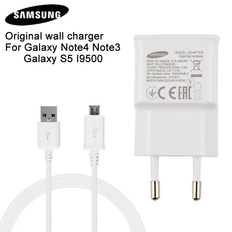 Samsung Оригинальные Кабели Micro USB Wall Зарядное устройство адаптер для путешествий для S4 I9500 S3 S5 S6 J5 J500 G530F Grand Prime G5306W G530H S5mini i9100