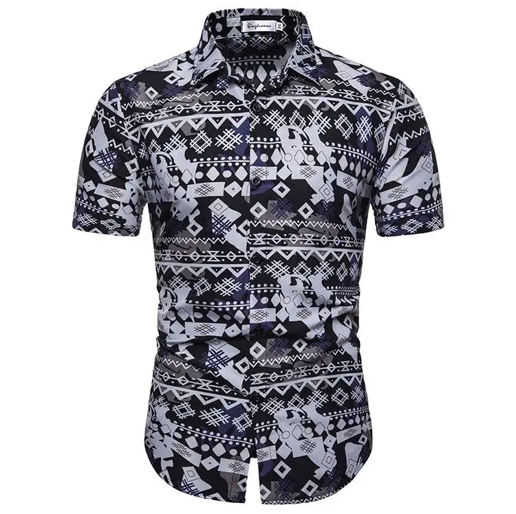 

Hawaiian Shirt for Men Short sleeve Summer Casual Blouse Social Men's Shirts Blouse Mens clothing New