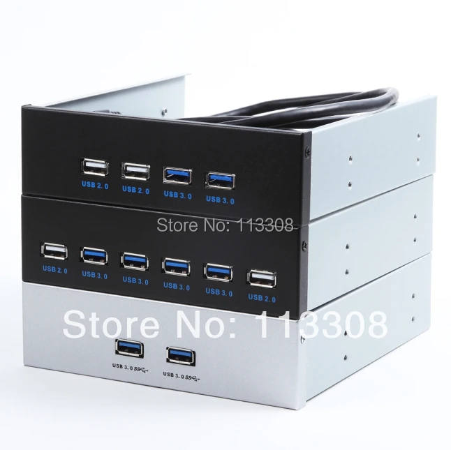 

50pcs/ lots 5.25" Motherboard 20pin Header to USB 3.0 2.0 6PORT Front Panel for 5.25" DVD ROM ,Free shipping