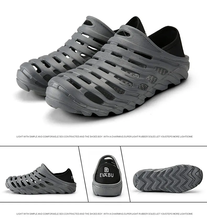 1 (41)Sandals Mesh Shoes Men Breathable Beach Slippers Sport Water Socks Hollow Aqua Wading Shoes Chaussure Homme
