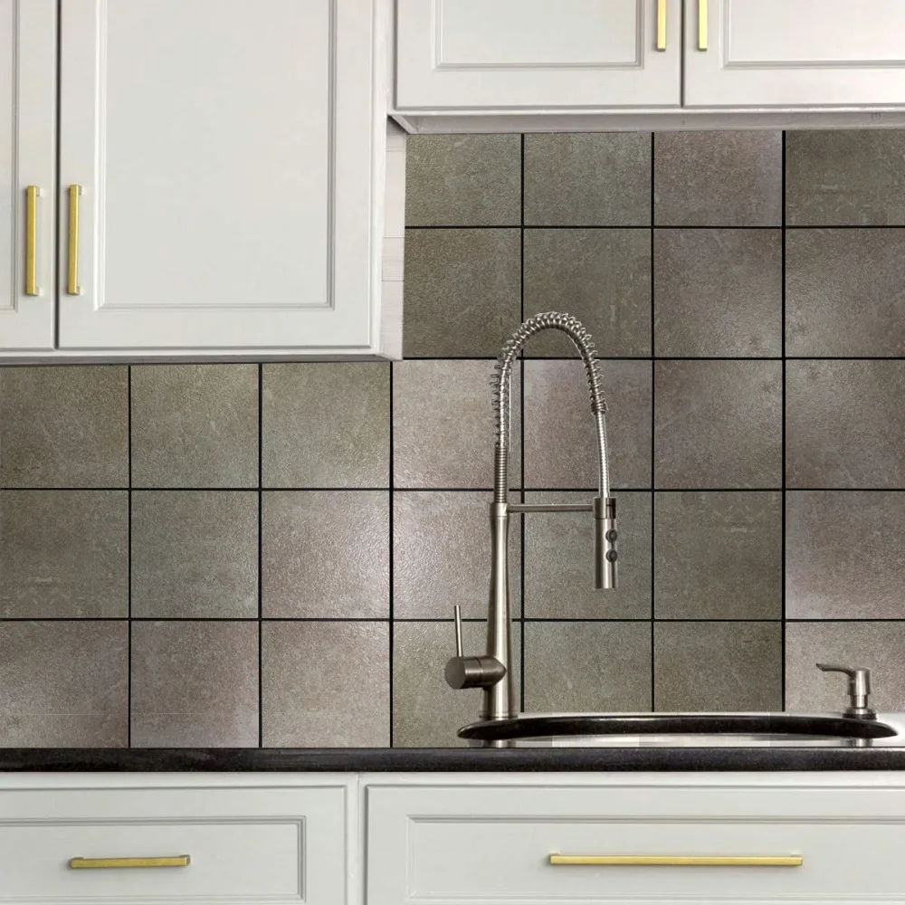 

Wholesale 12"Nine Grid Peel and Stick Mosaic Tile Metal Backsplash for Kitchen Walls Self-Adhesive 3d Brick Wall Sticker 4 Sheet
