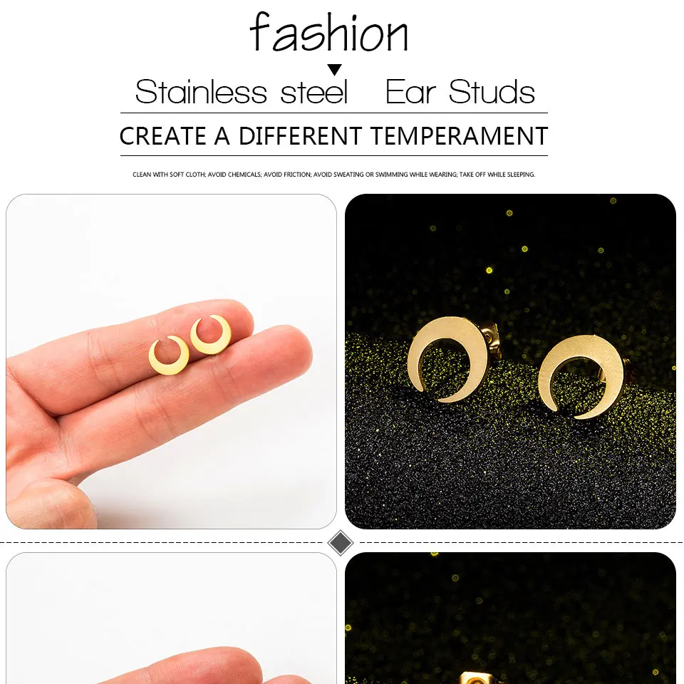 Различные золотые серьги-гвоздики из нержавеющей стали для женщин и девушек модные минималистичные серьги гвоздики ювелирные изделия подарки