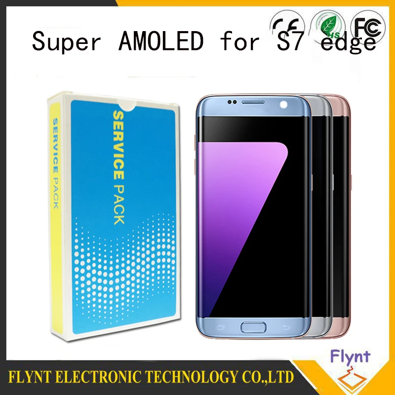Оригинальный SUPER AMOLED ЖК-экран 5 дюйма с рамкой для SAMSUNG Galaxy s7 edge G935 G935F дигитайзер
