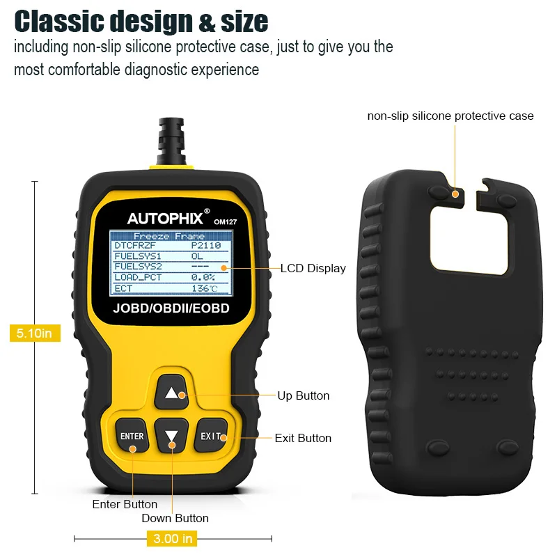 Autophix OM127 JOBD OBD2 автомобильный сканер OBD2 JOBD для Тойота Хонда японский автомобиль стираемый код ошибки читатель диагностический инструмент сканирования