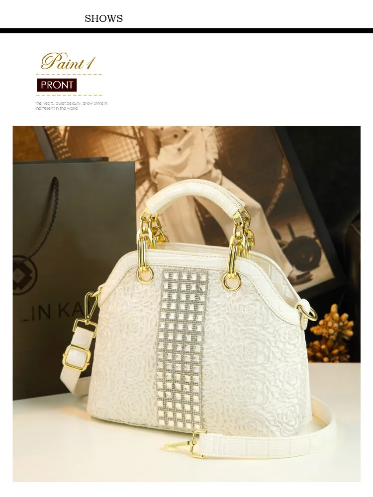 Fahsion diamante de luxo bolsas femininas couro