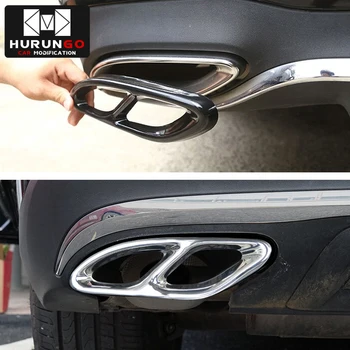 

2pcs Gloss Black Steel Exhaust Trims For Mercedes Benz GLC C E-Class C207 Coupe 2014-2017 W212 W213 W205 X253 C180 C200 Car Part