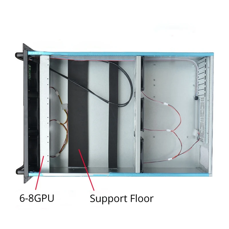 6 fans mining case frame crypto coin btc ethereum miner USB 6-8 gpu chassis aluminum sever rack mount GTX 1080TI 1070 P106