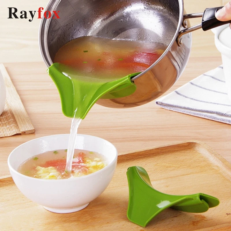 

1pc Creative Silicone Funnel Kitchen Accessories Tools Pots and Pans To Prevent Spills Deflector Liquid Funnel Kitchen Gadgets