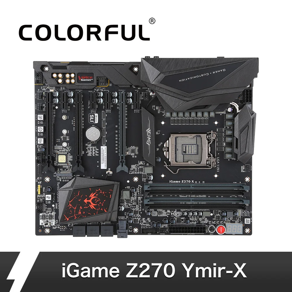 

Colorful iGame Z270 Ymir-X ATX Motherboard Mainboard Systemboard LGA1151 DDR4 SATA3 M.2 Port Dual Auto Over-clocking Support SLI