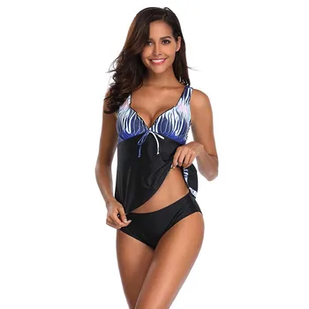 

Push Up Swimwear 2019 Ruched Two Piece Swimsuit Women Vintage Bathing Suit Print Retro Bikinis Beach Wear Biquini Swimming Suit