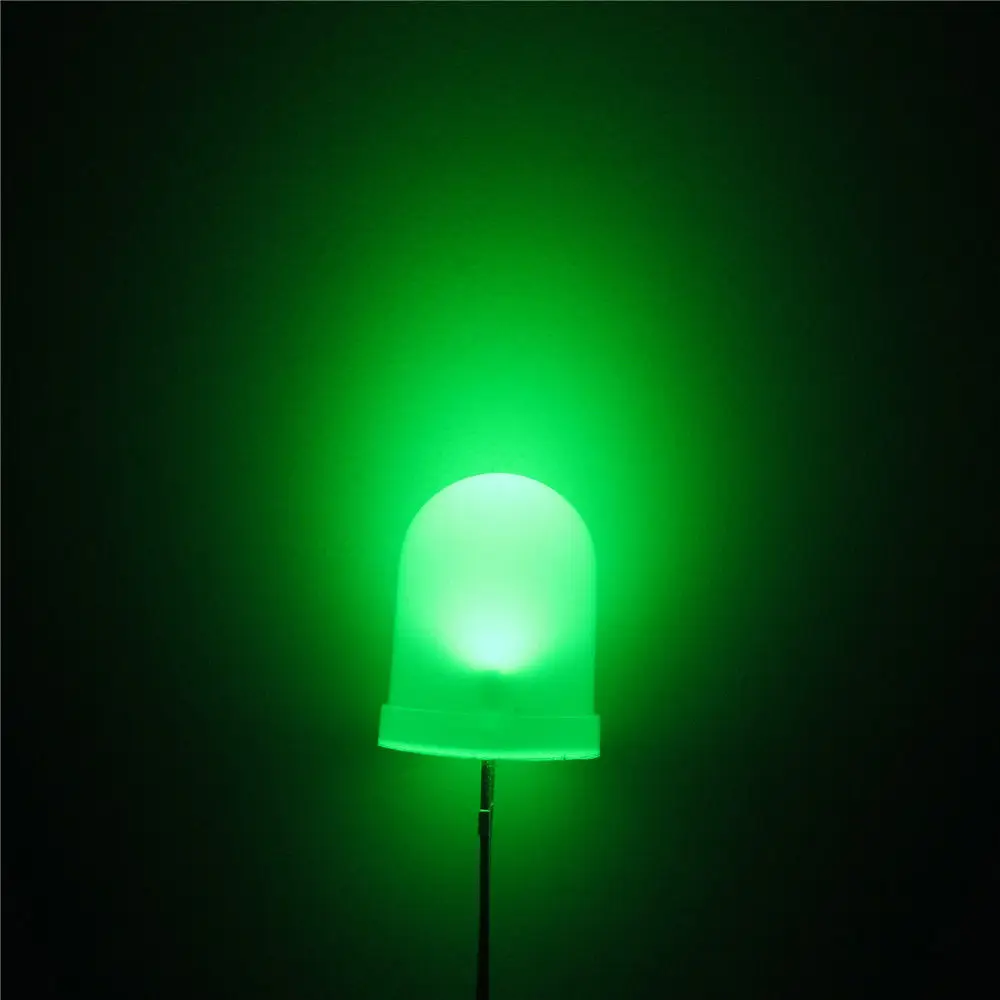 1000 шт. LED 10 мм Рассеянный светодиод зеленый 10 мм с круглым светящиеся Диоды очень яркий светодиодный свет лампы лампы электронные светодиоды