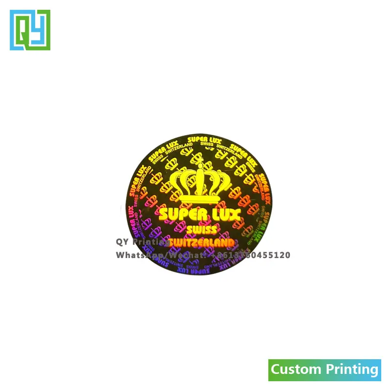 10000pcs 40x40mm 무료 배송 사용자 정의 인쇄 3D 황금 호 일 홀로그램 스티커 안티 가짜 보안 레이블 골드 레이저 홀로그램 인감
