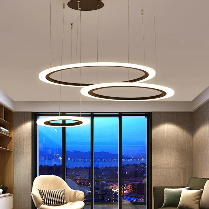 Светодиодный потолочная люстра VVS Современные Простые теплые модные круглые светодиодный светильник гостиная столовая кабинет спальня фойе