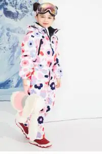 Зимний лыжный костюм для маленьких мальчиков и девочек, водонепроницаемый, ветрозащитный лыжный Детский комбинезон с капюшоном, цельный, snjobrettibretti sett - Цвет: as show