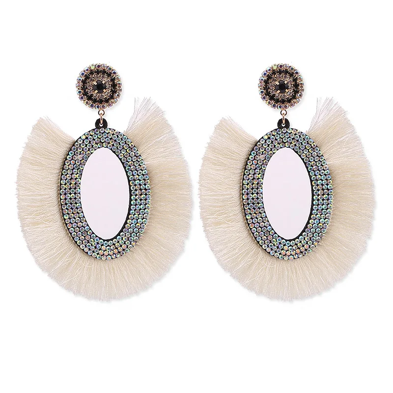 Boho Fashion Dangle Tassel Earrings For Women Geometric Fringed Multicolored Drop Earrings Wedding Party Girl Gifts (1)