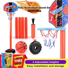 Детская баскетбольная стойка, портативная корзина, для помещений, пластиковая детская стойка для стрельбы, регулируемая детская баскетбольная игрушка