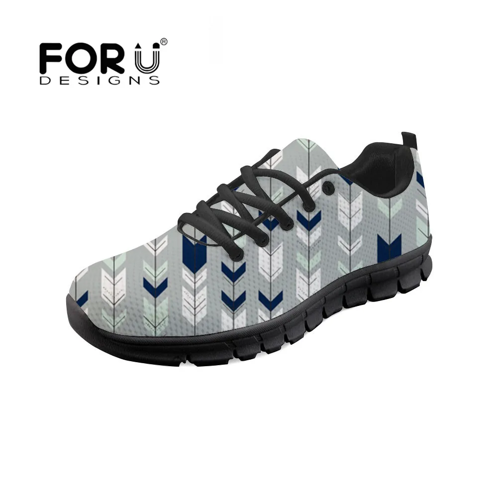 

FORUDESIGNS Arrows Printing 2018 Fashion Women Flat Shoes Sneakers Ladies Lace-up Casual Shoes Breathable Walking Tenis Feminino