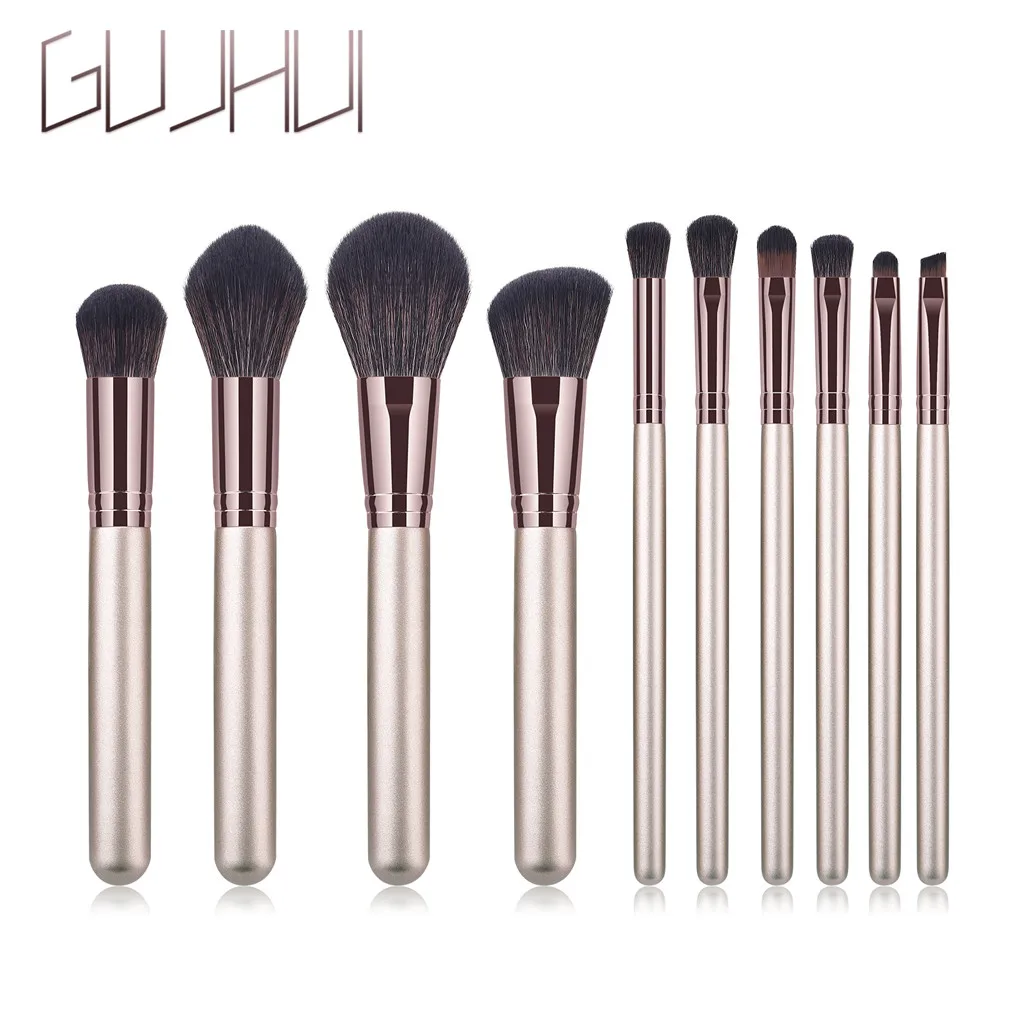 

10PCS Foundation Cosmetic Eyebrow Eyeshadow Eyebrow Professional Brush tools Makeup Brushes Set