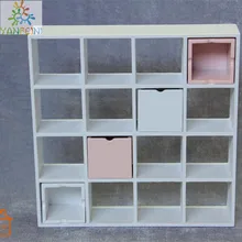 1/12 кукольный домик миниатюрная мебель деревянный 16 панели книжный шкаф полки шкафа C010 brinquedos