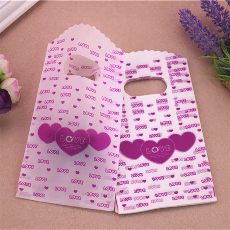 

New Design Fashion Wholesale 100pcs/lot 9*15cm Hot Pink Thickening Mini Jewelry Accessories Pouches Small Plastic Bags