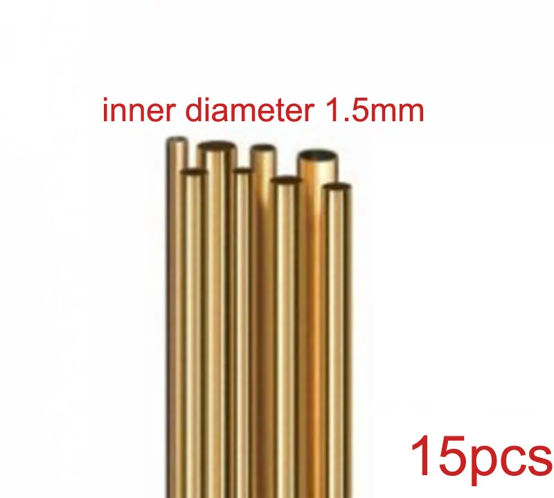

15PCS Remote Control Simulation Boat Model Modification Parts 1.5mm Brass Tube Length 100/200/300mm Copper Pipe for Shafts