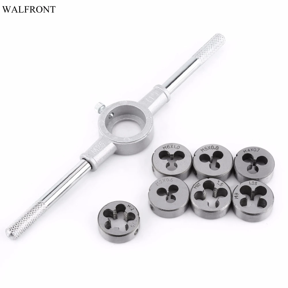 

8PCS/Set Metric Screw Die & Wrench Spanner External Thread Processing Tapping Hand Tool Kit Die Wrench Kit