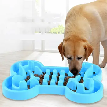 

US Hot Pet Bowl Dog Interactive Slow Food Feeder Healthy Gulp Feed Dish Large