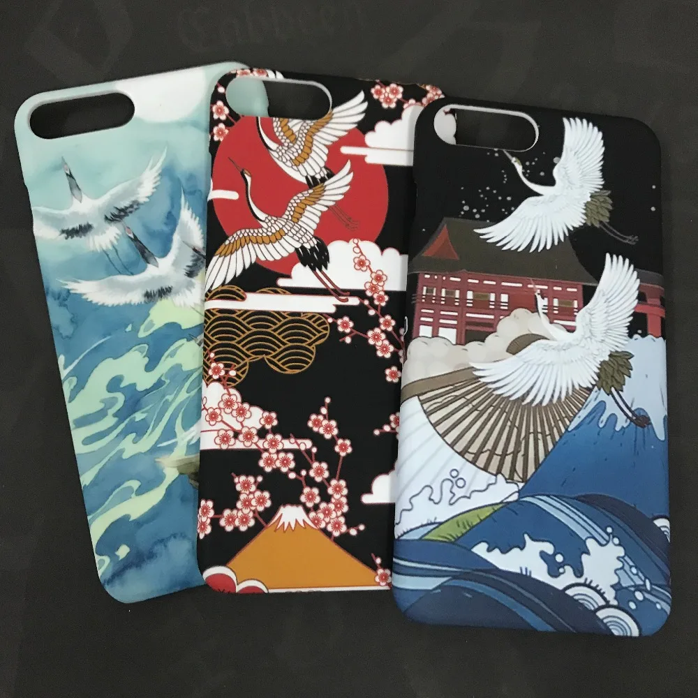 Fashion Cartoon Japanese Style Redcrowned Crane Case For Iphone 6 6s 7