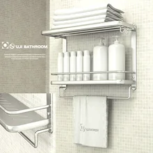 Бесплатно Shhipping Ванной ShelfTowel стойку пространство алюминия складной вешалка для полотенец полка ванной настенные стойки аксессуары для ванной комнаты