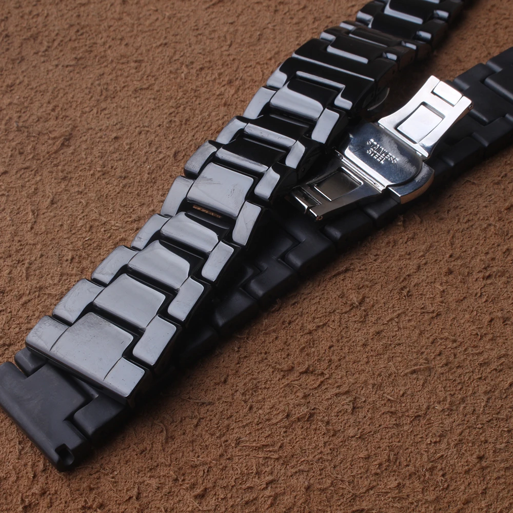 20mm 22mm preto pulseiras pulseiras pulseiras cabem