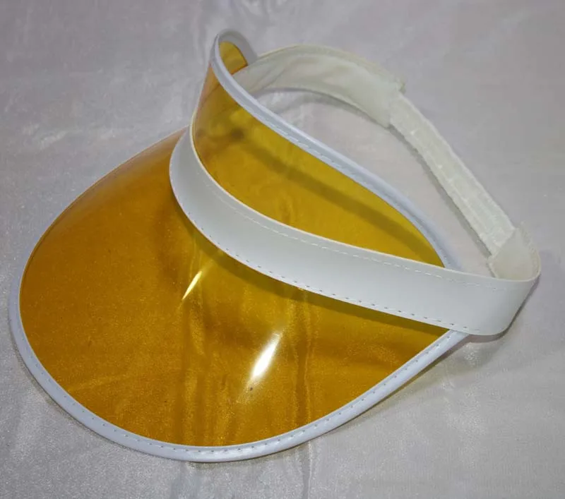 Новое поколение Цвет прозрачный Пластик шляпу пространства красный желтый Летняя Защита от Солнца шляпа Демисезонный взрослых Защита от солнца тени для взрослых Solid Hat h-77 - Цвет: yellow