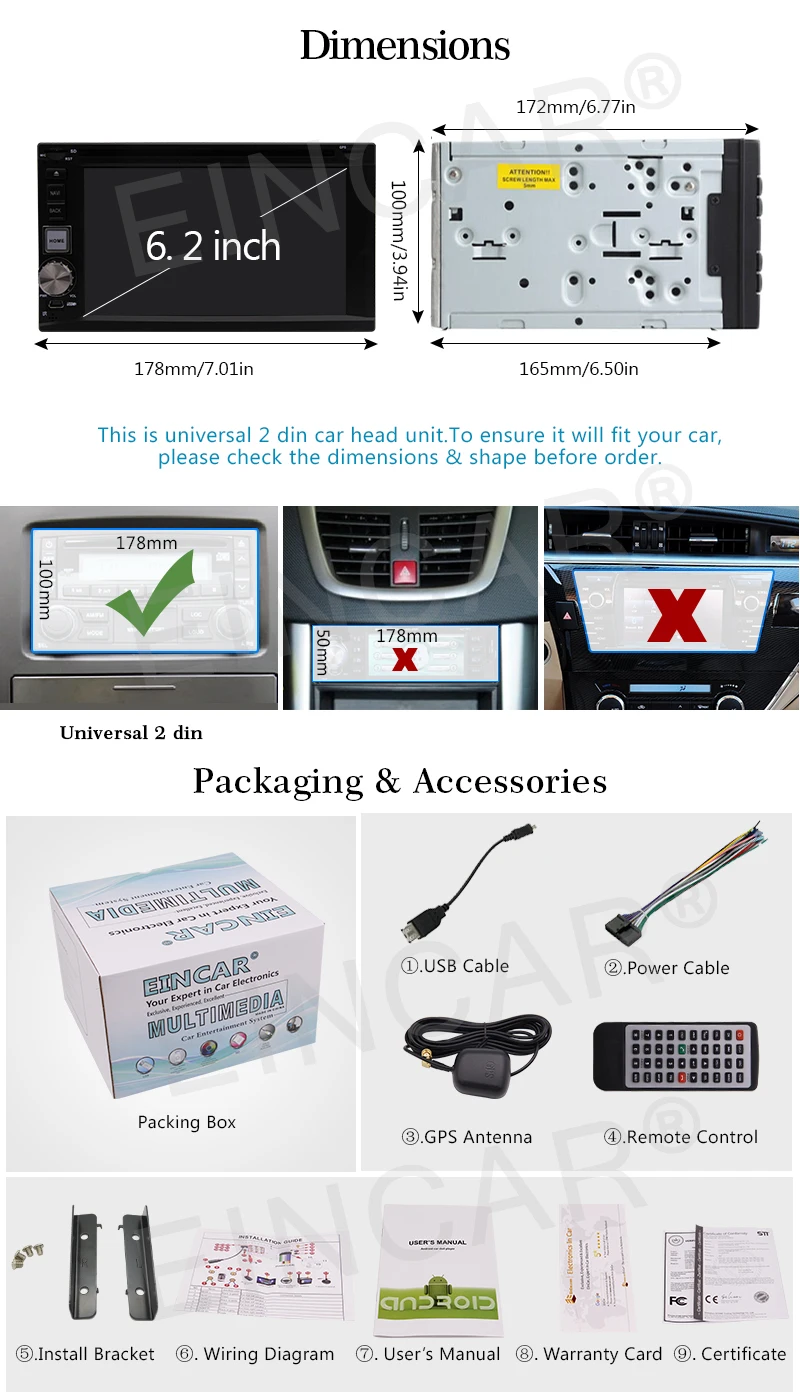Cheap Android 6.0 2 Din Car Stereo DVD tape recorder GPS radio Navigation Multimedia DVD Player android 6.0 FM Radio WiFi/Mirrorlink 10
