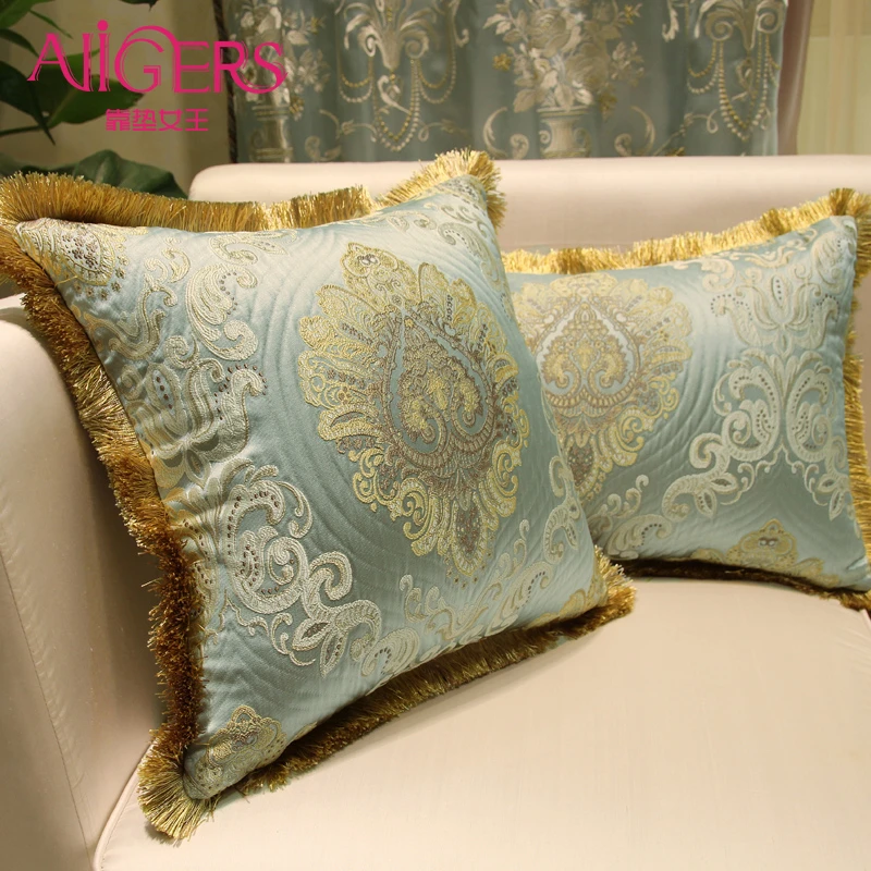 Avigers Luxury Double Jacquard Big Cushion Cover Tassel Pillowcase Flower  Home Decorative Sofa Seat Bed Throw Pillow Cover 50x50|big cushion cover| cushion coverthrow pillow covers - AliExpress