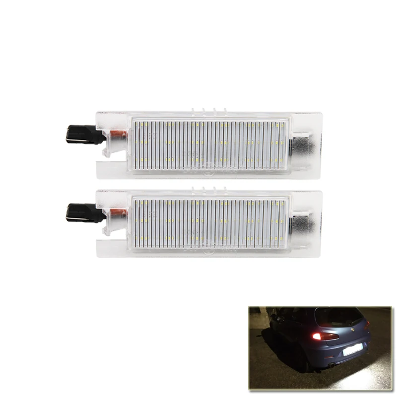 

2PCs 18SMD Led For Alfa Romeo 147 156 159 166 Brera MiTo Spider Led License Number Plate Light Auto Replacement CAN-Bus Bulbs