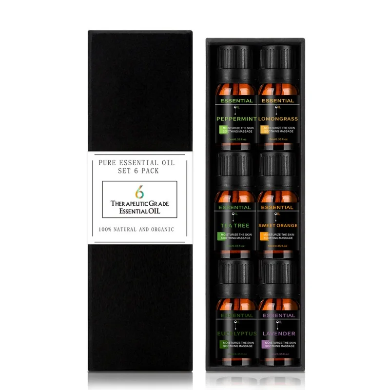 

6pcs Fragrance Aromatherapy Oil Set Diffusers Pure Organic Essential Oils Body Relax Sleep Products 10ml*6