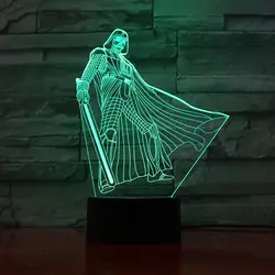 Новизного освещения Звездные войны джедая Рыцари светодиодный 3d-ночник лампа украшения офиса свет Цвет изменение детский ночник подарок